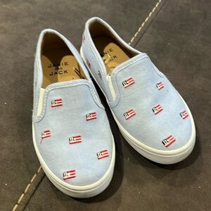 Size 10 Janie & Jack blue American flag loafers